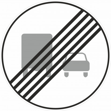 Знак 3.23. Конец зоны запрещения обгона грузовым автомобилям 700мм